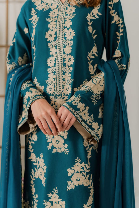 Kaaya Embrodiery stitched 3pcs