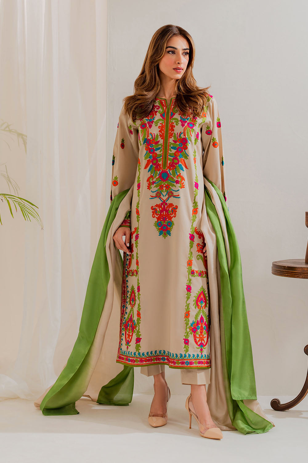 Multi Color 3Pcs Embroidery
